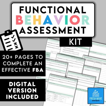 Preview of Functional Behavior Assessment Kit - Printable and Digital Forms for an FBA