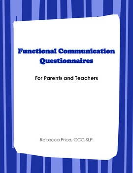 Preview of Functional Communication Questionnaires English/Spanish - Early Language/Autism