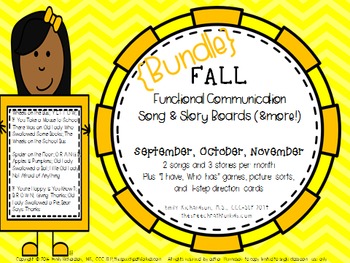Preview of Functional Communication Song & Story Boards - FALL Bundle