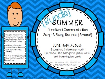 Preview of Functional Communication Song & Story Boards - SUMMER Bundle