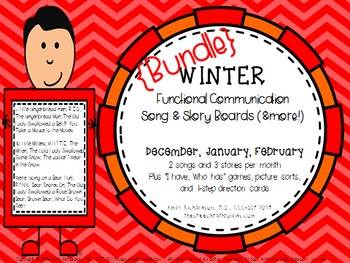Preview of Functional Communication Song & Story Boards - WINTER Bundle