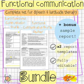 Preview of Functional Communication Profile report templates BUNDLE Speech language therapy