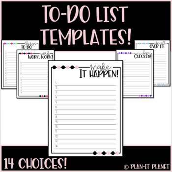 Preview of Functional, Fun and Clean To-Do List Templates! (SO MANY CHOICES!)