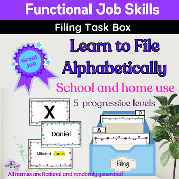 Preview of Functional Job Skills | Filing Work Task Box Set | Autism and Special Education