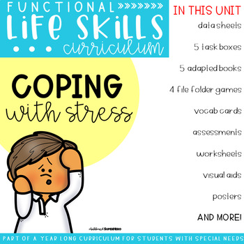 Preview of Functional Life Skills Curriculum {Coping with Stress} Digital and Printable