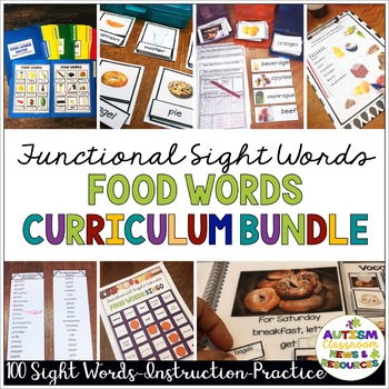 Preview of Functional Life Skills Curriculum: Food Words for Reading Functional Sight Words