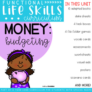 Preview of Functional Life Skills Curriculum {Money: Budgeting} Printable & Digital