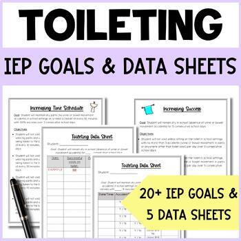 Preview of Toileting IEP Goals & Objectives Bank with Data Sheets - ABA or Autism Classroom