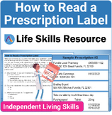 Independent Living Skills SPED Activity - How to Read a Pr