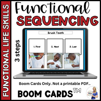 Preview of Functional Life Skills: Sequencing ADLs (3 Step) Boom Cards