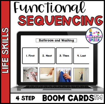 Preview of Functional Life Skills: Sequencing ADLs (4 Step) Boom Cards