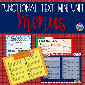 Preview of Functional Literacy Mini-Unit: Menus
