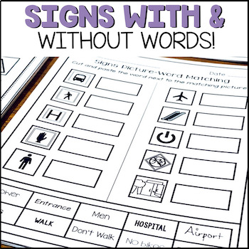 Functional Literacy Worksheets: Reading Comprehension of Common Signs