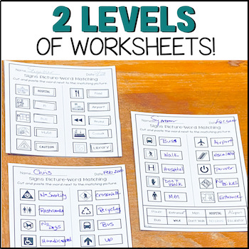 Functional Literacy Worksheets: Reading Comprehension of Common Signs