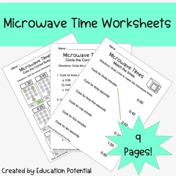 Preview of Functional Math Life Skills Microwave Time Practice Digital Resource