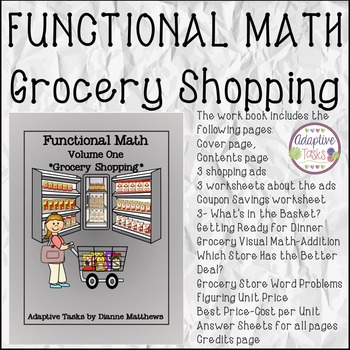 Preview of Distance Learning Functional Math- Volume 1- Grocery Shopping