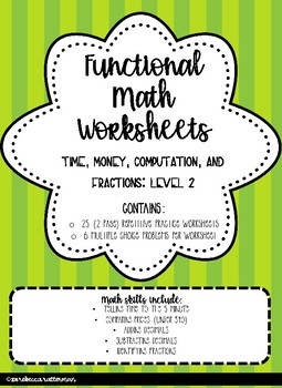 Preview of Functional Math Worksheets: Level 2