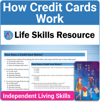 Preview of SPED Life Skills Credit Card Activity for Teaching Personal Financial Literacy