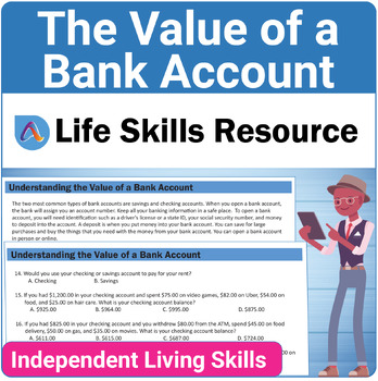 Preview of SPED Life Skills Banking Activity for Teaching Personal Financial Literacy