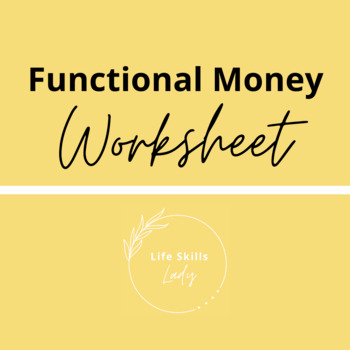 functional money worksheet by life skills lady tpt