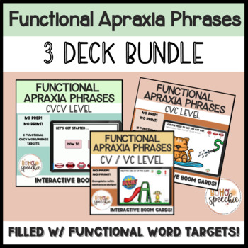 Preview of Functional Phrases for Apraxia : Boom Card Bundle!