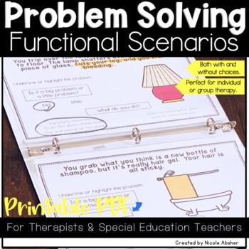 Preview of Social Skills Problem Solving Scenarios Printable PDF for Speech Therapy
