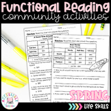 Functional Reading Activities - Spring Community Events 