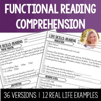 Preview of Functional Reading Comprehension Passages. Special Ed High School Transition