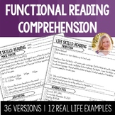 Functional Reading Comprehension Passages. Special Ed High