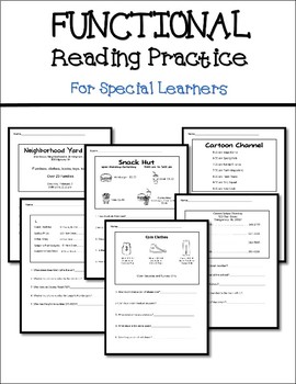 functional reading practice 6 worksheets by teacheractivitymaker