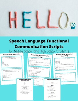 Preview of Middle & High School Speech Therapy Functional Scripts: Basic Communication