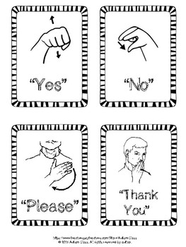 Functional Sign Language Flashcards by Autism Class | TpT