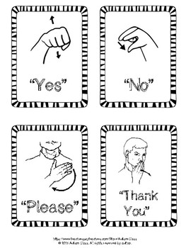 Functional Sign Language Flashcards By Autism Class Tpt