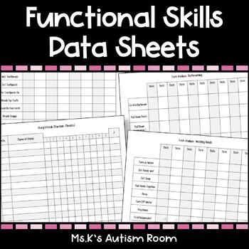 Preview of Functional Skills Data Sheets- Freebie!