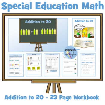 Preview of Functional Skills Math - Addition to 20 Workbook - Special Education Math