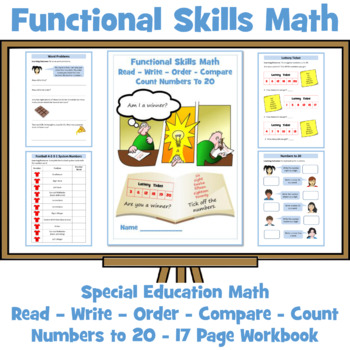 Preview of Functional Skills Math - Numbers to 20 Workbook - Special Education Math