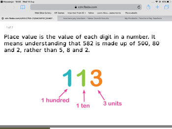 Preview of Functional Skills: place value.