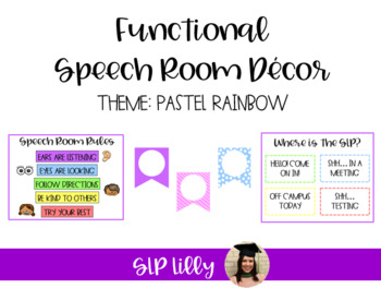 Preview of Functional Speech Room Décor | Pastel Rainbow Theme