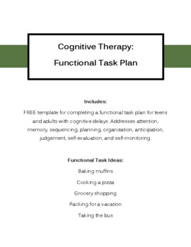 Preview of Cognitive Kit | FREEBIE: Functional Task Plan