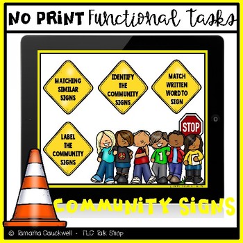 Preview of Functional Tasks No Print: Community Signs