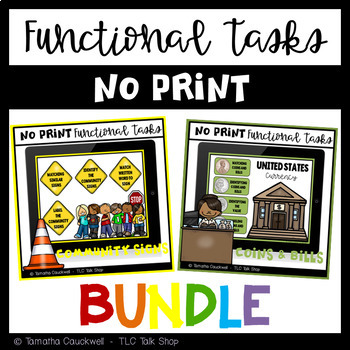 Preview of Functional Tasks No Print for Teletherapy: Bundle