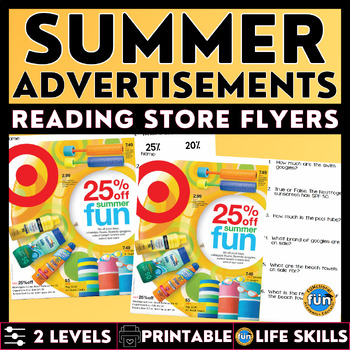 Preview of Summer Advertisements - Reading Store Flyers - Functional Text - EYP & ESY
