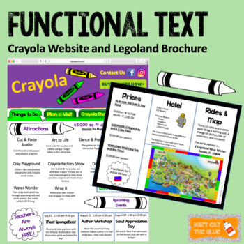 Preview of Functional Text Passages with Comprehension Questions: Brochure and Website Page