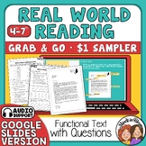 Functional Text Real World Reading Activities Comprehensio