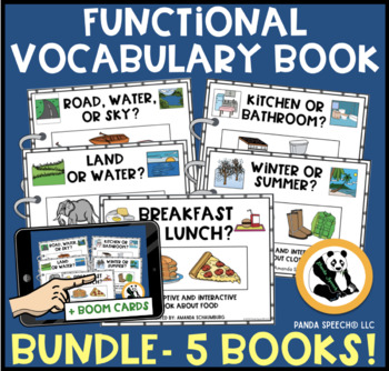 Preview of Functional Vocabulary Book Bundle Series One + BOOM Card Version