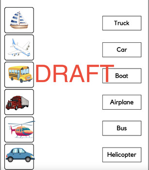 Preview of Functional Vocabulary Match: Travel/ Transportation