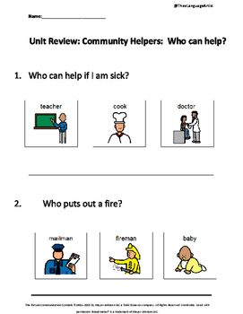 Preview of Who Questions : Community Helpers