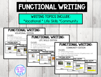 Preview of Functional Writing BUNDLE: Vocational, Life Skills and Community