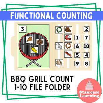 Preview of Functional counting: BBQ grill count 1-10 file folder