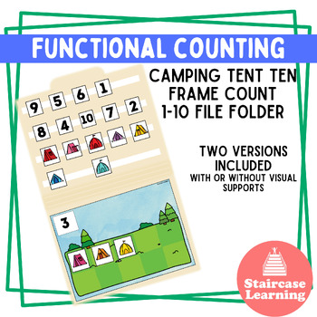 Preview of Functional counting: Camping tent counting 1-10 file folder